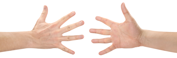 Hands greeting each other cut out
