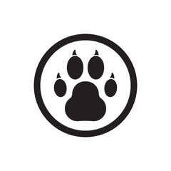 Paw vector icon. Animal paw icon. Dog and cat paw sign. Paw print symbol. Pet concept symbol pictogram. UX UI icon © Elchin