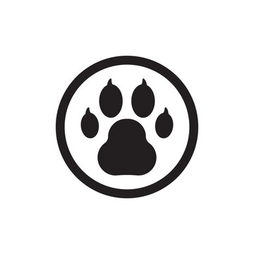 Paw vector icon. Animal paw icon. Dog and cat paw sign. Paw print symbol. Pet concept symbol pictogram. UX UI icon