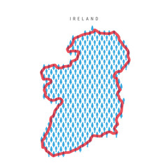 Ireland population map. Stick figures Irish people map. Pattern of men and women. Flat vector illustration