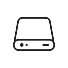 Hard drive vector icon. Hard disk drive flat sign. Portable Power bank icon symbol pictogram. UX UI icon