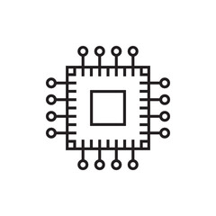 Processor vector icon. CPU microprocessor flat sign design. Computer chip symbol. Micro chip pictogram. Processor icon. CPU sign. UX UI icon