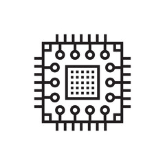 Processor vector icon. CPU microprocessor flat sign design. Computer chip symbol. Micro chip pictogram. Processor icon. CPU sign. UX UI icon