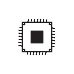 Processor vector icon. CPU microprocessor flat sign design. Computer chip symbol. Micro chip pictogram. Processor icon. CPU sign. UX UI icon