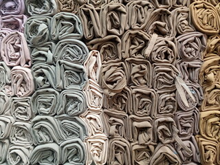 closeup of colorful headscarves 