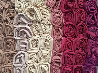 closeup of colorful headscarves 