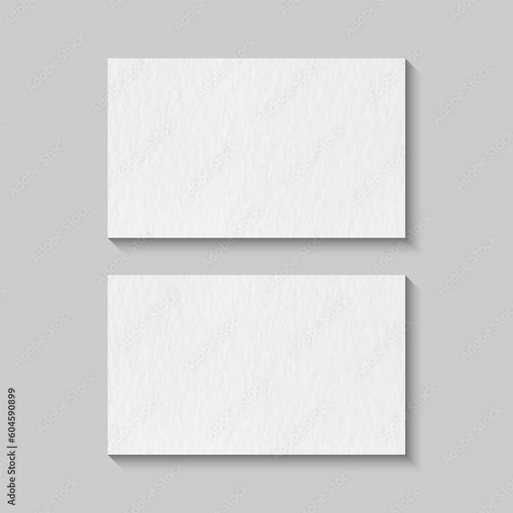 Poster blank business card mockup realistic paper texture vector design template isolated in gray backgroun