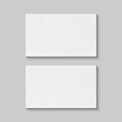 Blank business card mockup realistic paper texture vector design template isolated in gray background