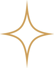 Star icon with outline stroke  in minimalist boho style, celestial concept design elements, png isolate with transparent background for social media post, stories, branding, logo.. © i_fleurs
