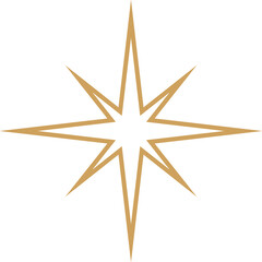 Outline stroke star shape in minimalist boho style, celestial concept design elements, png isolate...