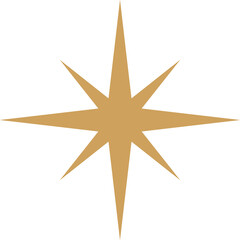 Gold star icon in minimalist boho style, celestial concept design elements, png isolate with...