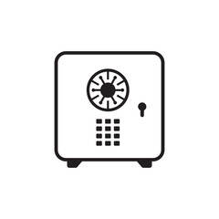 Bank safe box icon. Safe lock vector icon. Money safe flat sign design. Money safe symbol pictogram. UX UI vault icon