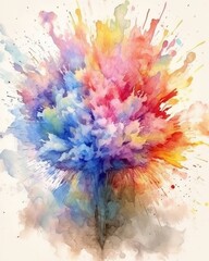 The artist creatively blends watercolors to produce a colorful masterpiece. (Generative AI)