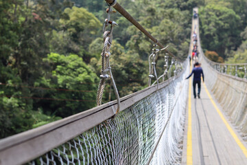 the iron structure supporting the suspension bridge to withstand the load