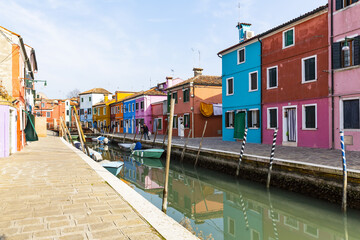 Fototapeta na wymiar Stunning image of the Burano island on a bright day