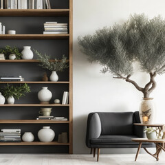 modern living room in mediterranean style