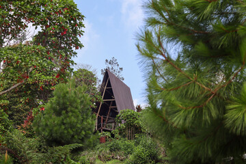 the concept of a cottage or inn that blends with nature