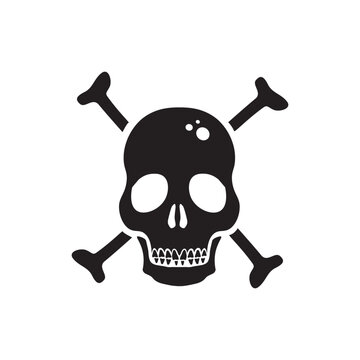 Skull vector icon. Skeleton symbol pictogram. Skull flat sign design. Scull icon. UX UI icon