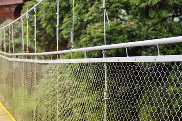 the iron structure supporting the suspension bridge to withstand the load