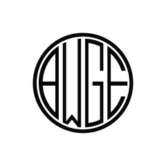 design clever monogram logo letter BWGE 