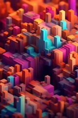 Fototapeta premium Abstract colorful cube background. 3D design, vertical, isometric. Vivid colors