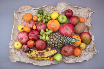 Tropical fruits wrapping paper