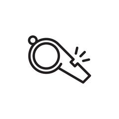 Referee whistle vector icon. Whistle flat sign design. Whistle symbol pictogram. UX UI icon