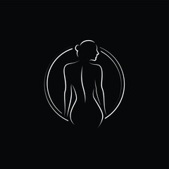 design a modern and minimalist logo body girl in line circle