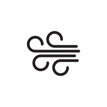 Wind vector icon. Wind flow flat sign design. Weather wind symbol pictogram. UX UI icon