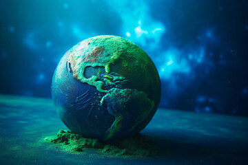 Obraz na płótnie Canvas Die Erde leidet unter der globalen Erwärmung und dem Klimawandel