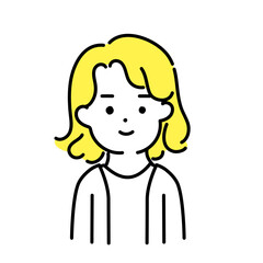 かわいい人物のイラストシリーズ _ 中性的な人物 _ 笑顔