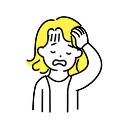 かわいい人物のイラストシリーズ _ 中性的な人物 _ 頭痛