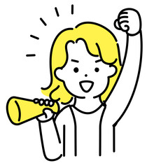 かわいい人物のイラストシリーズ _ 中性的な人物 _ 応援