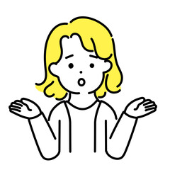 かわいい人物のイラストシリーズ _ 中性的な人物 _ 困る