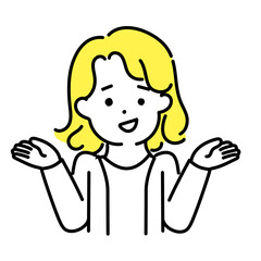 かわいい人物のイラストシリーズ _ 中性的な人物 _ 呆れる