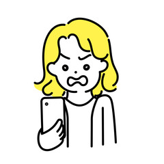 かわいい人物のイラストシリーズ _ 中性的な人物 _ 怒る