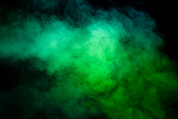Fototapeta na wymiar Blue and green steam on a black background.