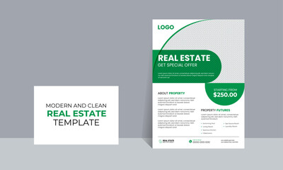 green real estate design template. new and clean real estate design template