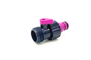 PVC Ball valve of water on isolated white background.