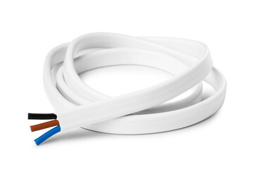 One new electrical wire isolated on white