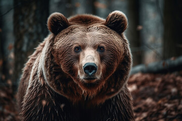 Brown bear portrait. generated ai