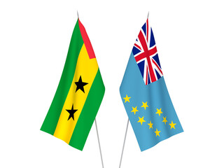 Tuvalu and Saint Thomas and Prince flags