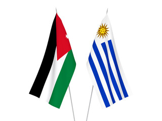 Oriental Republic of Uruguay and Hashemite Kingdom of Jordan flags