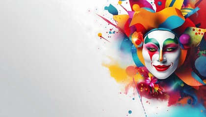 Illusionary Splendor Colorful Abstract Masquerade Masks for Festive Occasions, Generative AI