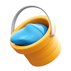 bucket water 3d render illustration icon
