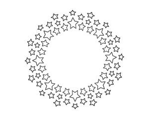 Naklejka na ściany i meble Start decoration frame in vector. Stars abstract round border.