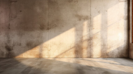 Close up of blank weathered aged polished concrete wall. 