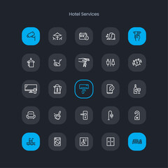 set of icons about hotel services