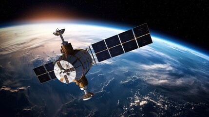Several satellites are located around the planet Earth for observation. AI generated	
