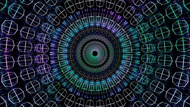 seamless loop Psychedelic 3D 4k kaleidoscope sacred geometry geometric patterns for live concert music video abstract trippy acid trance dmt lsd colorful art